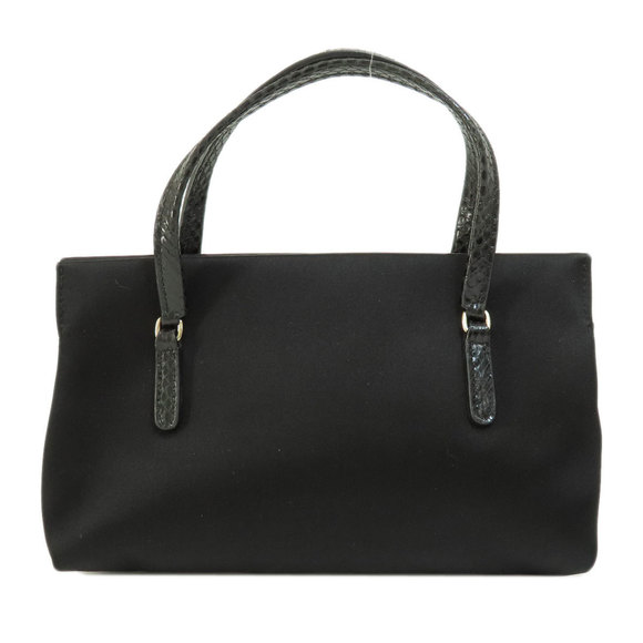 Gucci Mini Bag Flower Motif Handbag Satin Black - Picture 2 of 9